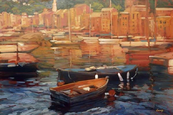 Philip Craig Anchored Boats - Portofino